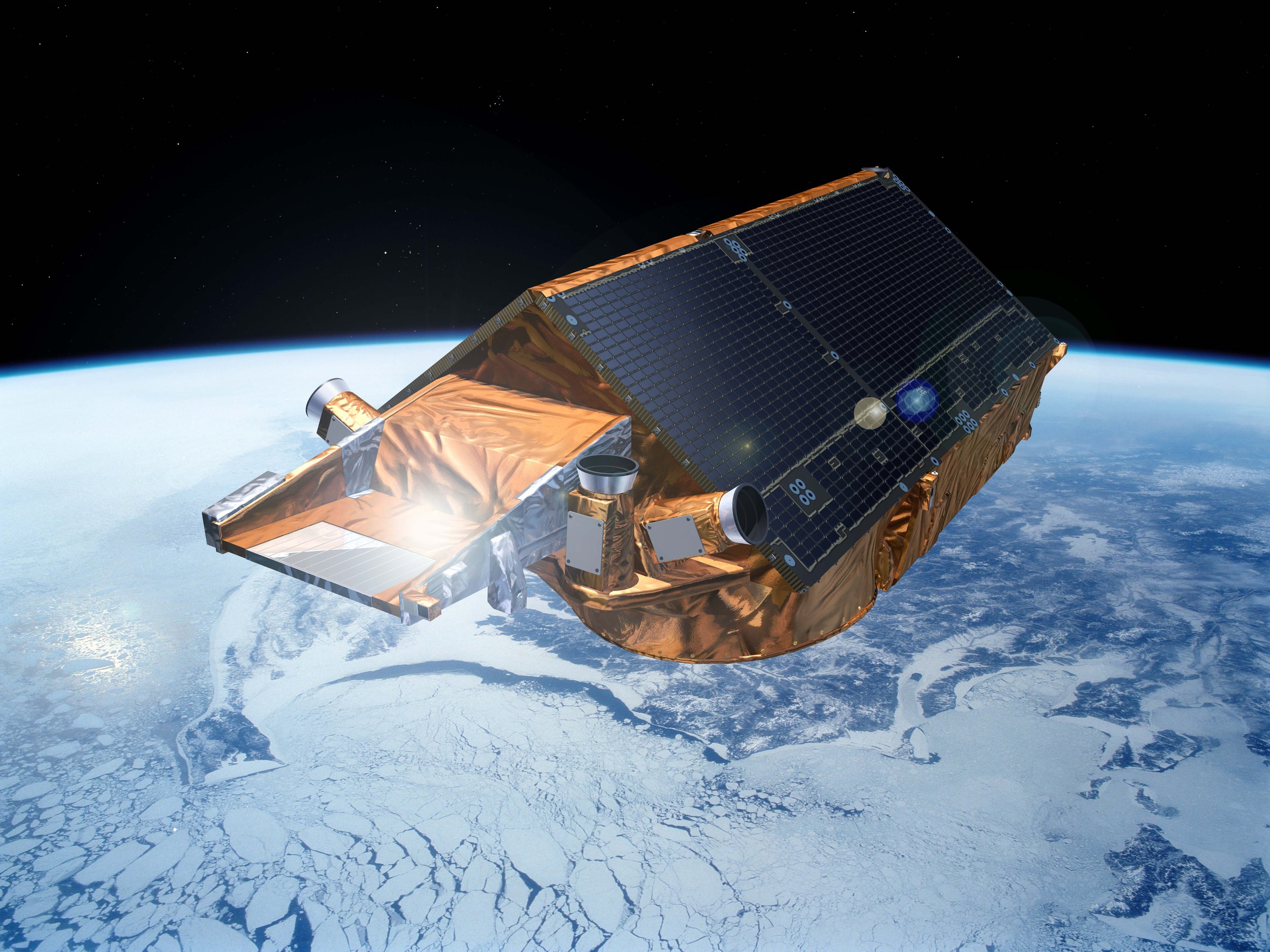 CryoSat satellite mission image used by GerSpatial